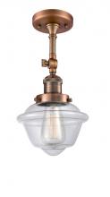 Innovations Lighting 201F-AC-G532-LED - Oxford - 1 Light - 7 inch - Antique Copper - Adjustable Semi-Flush Mount