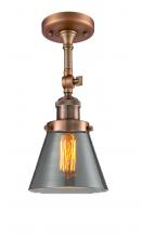 Innovations Lighting 201F-AC-G63 - Cone - 1 Light - 6 inch - Antique Copper - Adjustable Semi-Flush Mount