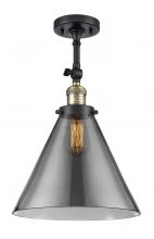Innovations Lighting 201F-BAB-G43-L-LED - Cone - 1 Light - 12 inch - Black Antique Brass - Adjustable Semi-Flush Mount