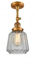 Innovations Lighting 201F-BB-G142-LED - Chatham - 1 Light - 7 inch - Brushed Brass - Adjustable Semi-Flush Mount
