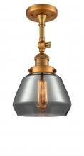 Innovations Lighting 201F-BB-G173-LED - Fulton - 1 Light - 7 inch - Brushed Brass - Adjustable Semi-Flush Mount