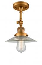 Innovations Lighting 201F-BB-G2-LED - Halophane - 1 Light - 9 inch - Brushed Brass - Adjustable Semi-Flush Mount