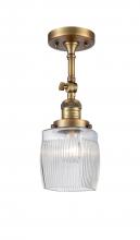 Innovations Lighting 201F-BB-G302-LED - Colton - 1 Light - 6 inch - Brushed Brass - Adjustable Semi-Flush Mount