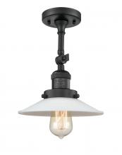 Innovations Lighting 201F-BK-G1-LED - Halophane - 1 Light - 9 inch - Matte Black - Adjustable Semi-Flush Mount