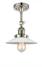 Innovations Lighting 201F-PN-G1-LED - Halophane - 1 Light - 9 inch - Polished Nickel - Adjustable Semi-Flush Mount