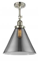 Innovations Lighting 201F-PN-G43-L-LED - Cone - 1 Light - 12 inch - Polished Nickel - Adjustable Semi-Flush Mount