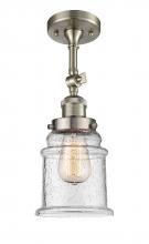 Innovations Lighting 201F-SN-G184-LED - Canton - 1 Light - 6 inch - Brushed Satin Nickel - Adjustable Semi-Flush Mount