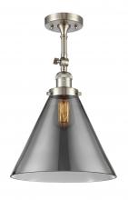 Innovations Lighting 201F-SN-G43-L - Cone - 1 Light - 12 inch - Brushed Satin Nickel - Adjustable Semi-Flush Mount