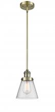 Innovations Lighting 201S-AB-G64-LED - Cone - 1 Light - 6 inch - Antique Brass - Stem Hung - Mini Pendant
