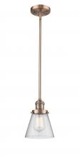 Innovations Lighting 201S-AC-G64-LED - Cone - 1 Light - 6 inch - Antique Copper - Stem Hung - Mini Pendant