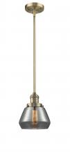 Innovations Lighting 201S-BB-G173-LED - Fulton - 1 Light - 7 inch - Brushed Brass - Stem Hung - Mini Pendant