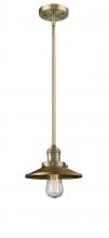 Innovations Lighting 201S-BB-M4-LED - Railroad - 1 Light - 8 inch - Brushed Brass - Stem Hung - Mini Pendant