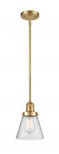 Innovations Lighting 201S-SG-G64-LED - Cone - 1 Light - 6 inch - Satin Gold - Stem Hung - Mini Pendant