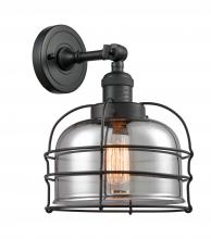 Innovations Lighting 203-BK-G73-CE - Bell Cage - 1 Light - 9 inch - Matte Black - Adjustable Sconce