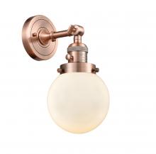 Innovations Lighting 203SW-AC-G201-6-LED - Beacon - 1 Light - 6 inch - Antique Copper - Sconce