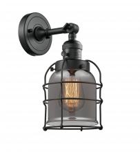 Innovations Lighting 203SW-BK-G53-CE - Bell Cage - 1 Light - 6 inch - Matte Black - Adjustable Sconce