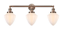 Innovations Lighting 205-AC-G661-7-LED - Bullet - 3 Light - 34 inch - Antique Copper - Bath Vanity Light