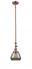 Innovations Lighting 206-AC-G173-LED - Fulton - 1 Light - 7 inch - Antique Copper - Stem Hung - Adjustable Mini Pendant