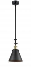 Innovations Lighting 206-BAB-M13-BK-LED - Appalachian - 1 Light - 8 inch - Black Antique Brass - Stem Hung - Adjustable Mini Pendant