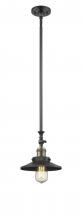 Innovations Lighting 206-BAB-M6-LED - Railroad - 1 Light - 8 inch - Black Antique Brass - Stem Hung - Adjustable Mini Pendant
