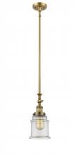 Innovations Lighting 206-BB-G182-LED - Canton - 1 Light - 6 inch - Brushed Brass - Stem Hung - Adjustable Mini Pendant