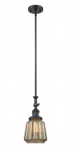 Innovations Lighting 206-BK-G146-LED - Chatham - 1 Light - 7 inch - Matte Black - Stem Hung - Adjustable Mini Pendant