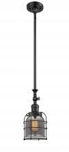 Innovations Lighting 206-BK-G53-CE - Bell Cage - 1 Light - 6 inch - Matte Black - Stem Hung - Adjustable Mini Pendant