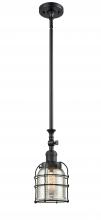 Innovations Lighting 206-BK-G58-CE - Bell Cage - 1 Light - 6 inch - Matte Black - Stem Hung - Adjustable Mini Pendant