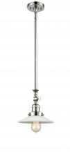 Innovations Lighting 206-PN-G1-LED - Halophane - 1 Light - 9 inch - Polished Nickel - Stem Hung - Adjustable Mini Pendant