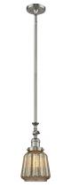 Innovations Lighting 206-SN-G146 - Chatham - 1 Light - 7 inch - Brushed Satin Nickel - Stem Hung - Adjustable Mini Pendant