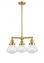 Innovations Lighting 207-SG-G324-LED - Olean - 3 Light - 19 inch - Satin Gold - Stem Hung - Chandelier