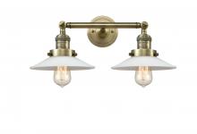 Innovations Lighting 208-AB-G1-LED - Halophane - 2 Light - 18 inch - Antique Brass - Adjustable Bath Vanity Light
