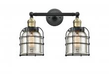 Innovations Lighting 208-BAB-G58-CE-LED - Bell Cage - 2 Light - 16 inch - Black Antique Brass - Adjustable Bath Vanity Light