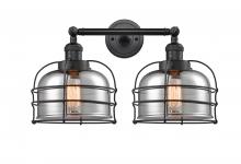 Innovations Lighting 208-BK-G73-CE - Bell Cage - 2 Light - 19 inch - Matte Black - Adjustable Bath Vanity Light
