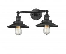 Innovations Lighting 208-BK-M6-LED - Railroad - 2 Light - 18 inch - Matte Black - Adjustable Bath Vanity Light