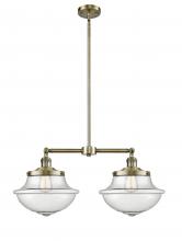 Innovations Lighting 209-AB-G544-LED - Oxford - 2 Light - 25 inch - Antique Brass - Stem Hung - Adjustable Island Light
