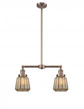 Innovations Lighting 209-AC-G146 - Chatham - 2 Light - 21 inch - Antique Copper - Stem Hung - Adjustable Island Light