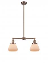 Innovations Lighting 209-AC-G171-LED - Fulton - 2 Light - 21 inch - Antique Copper - Stem Hung - Adjustable Island Light