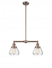 Innovations Lighting 209-AC-G172-LED - Fulton - 2 Light - 21 inch - Antique Copper - Stem Hung - Adjustable Island Light