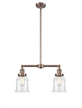 Innovations Lighting 209-AC-G182-LED - Canton - 2 Light - 21 inch - Antique Copper - Stem Hung - Adjustable Island Light