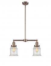 Innovations Lighting 209-AC-G184-LED - Canton - 2 Light - 21 inch - Antique Copper - Stem Hung - Adjustable Island Light