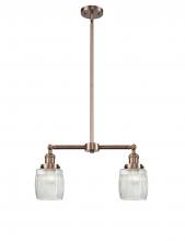 Innovations Lighting 209-AC-G302-LED - Colton - 2 Light - 22 inch - Antique Copper - Stem Hung - Adjustable Island Light
