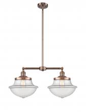 Innovations Lighting 209-AC-G542-LED - Oxford - 2 Light - 25 inch - Antique Copper - Stem Hung - Adjustable Island Light