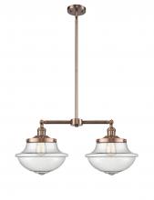 Innovations Lighting 209-AC-G544-LED - Oxford - 2 Light - 25 inch - Antique Copper - Stem Hung - Adjustable Island Light