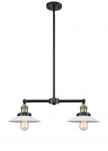 Innovations Lighting 209-BAB-G1-LED - Halophane - 2 Light - 21 inch - Black Antique Brass - Stem Hung - Adjustable Island Light