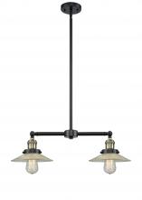Innovations Lighting 209-BAB-G2-LED - Halophane - 2 Light - 21 inch - Black Antique Brass - Stem Hung - Adjustable Island Light