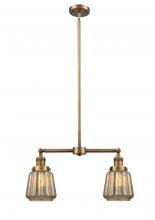 Innovations Lighting 209-BB-G146-LED - Chatham - 2 Light - 21 inch - Brushed Brass - Stem Hung - Adjustable Island Light