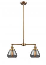 Innovations Lighting 209-BB-G173-LED - Fulton - 2 Light - 21 inch - Brushed Brass - Stem Hung - Adjustable Island Light