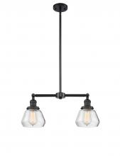 Innovations Lighting 209-BK-G172-LED - Fulton - 2 Light - 21 inch - Matte Black - Stem Hung - Adjustable Island Light