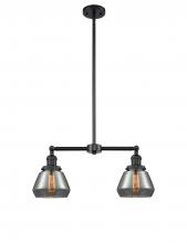 Innovations Lighting 209-BK-G173-LED - Fulton - 2 Light - 21 inch - Matte Black - Stem Hung - Adjustable Island Light